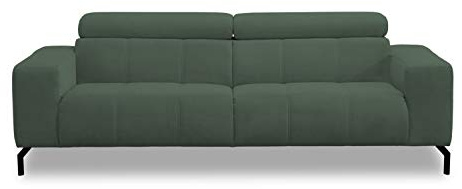 DOMO. collection Divano Cunelli, 2, 5 divani, con funzione schienale, 2, 5 posti, con funzione relax, divano imbottito, 238 x 104 x 79 cm (larghezza x profondità x altezza), verde