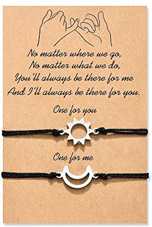 VGWON - 2 Freundschaftsarmband Partnerarmbänder, Beste Freunde Geschenke Gleichheit Versprechen Armbänder, Schmuck Geschenke für Freunde Paare Familie