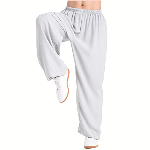 VIRACIN Tai Chi Hose für Herren und Damen, Kampfsporthose, Kung-Fu-Hose, Yoga-Laterne, Jogginghose, Grau, S