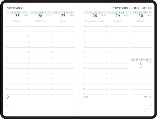 Exacompta Recharge Agenda semainier SAS 15 Agora 10,5x15,5cm Août 2026-2027