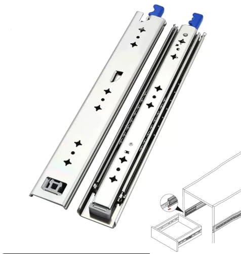 NILZA 1 Pair Drawer Slides With Lock, Full Extension Ball Bearing Side Mount Drawer Runner, Drawer Rails Black Heavy Duty Rails Track Runners, 10 20 30 40 50 60in (Size : 80cm(32in))