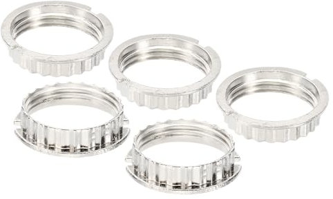 PATIKIL Anillos de Casquillo de Luz G9 5 Paquetes Adaptadores de Soporte de Pantalla de Aleación de Anillo Convertidor de Luz Para Mesa Pie Lámpara Diámetro 1-1/16 Tono Plateado