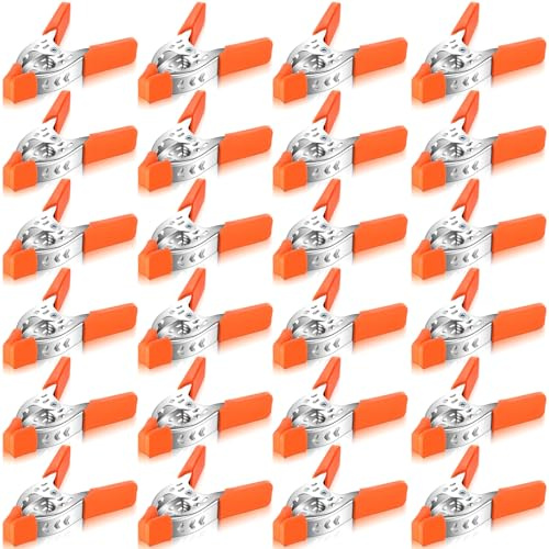 Honeydak 24 Pcs 4 Spring Clamps 1.5 Jaw Opening Metal Spring Clamps Heavy Duty Clips, Orange, Strong for Woodworking Backdrop Photography Furniture Crafts