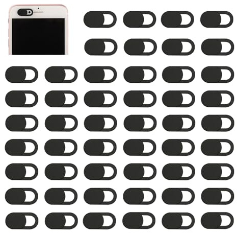 50 Pièces Cache Webcam, Noir Cache Camera Ordinateur, Webcam Cover Ultra Mince (0.027 Pouces) pour Ordinateur Portable, Smartphones, Tablettes, Macbook, iPad Portables pour Protéger Votre Vie Privée