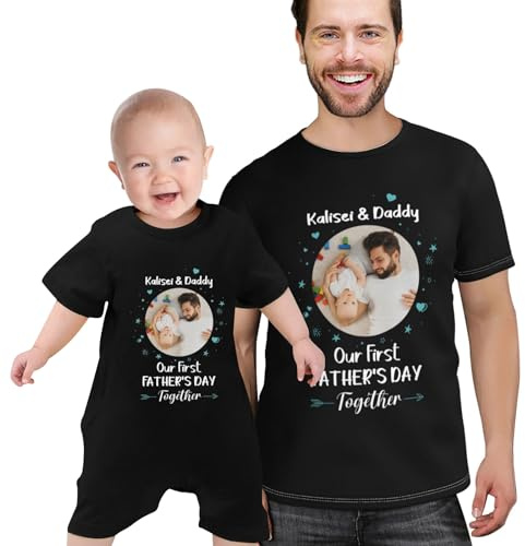 T-shirt assorti personnalisé pour la fête des pères, papa et fils, fille, cadeau pour papa et enfant, Style 1, M