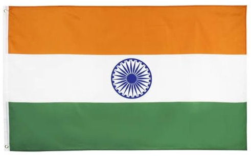 Dianzan Drapeau National De l'Inde Drapeau Tricolore Indien Bannière De Drapeau De l'Inde Grand Drapeau Indien en Polyester avec Œillets en Laiton Drapeau Indien pour Décorations De Fête