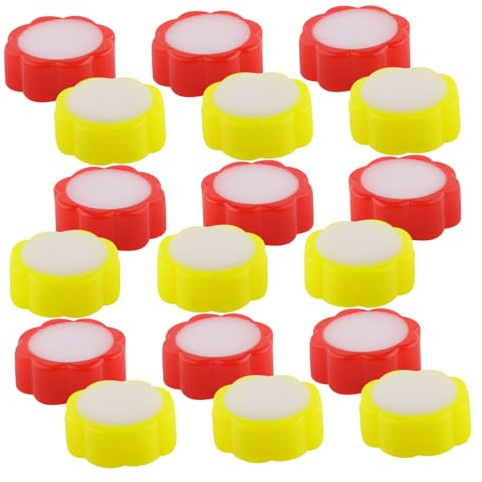 FUNNETOYU Lot De 20 Éponges Humidificateurs De Doigts De Fleur, Plastique Résistant, Rouge Et Jaune, Humidification Rapide Pour Comptage D'argenté Et Bureau Professionnel