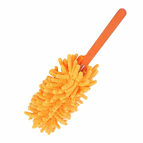 Chrees teleskopdammvippa, handtag i rostfritt stål med chenille-mikrofiberhuvud, infällbar design upp till 72 cm, avtagbar och tvättbar för rengöring hemma, takfläktar,