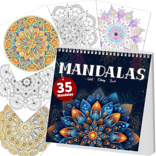 Elfew Mandalas Colorear Adultos, 35 Libro Mandalas Colorear Adultos
