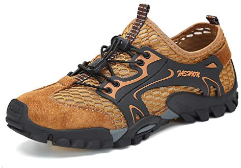 FLARUT Sandali Sneakers Sportivi Estivi Uomo Trekking Scarpe da Spiaggia All'aperto Pescatore Piscina Acqua Mare Escursionismo Leggero(Marrone,44)