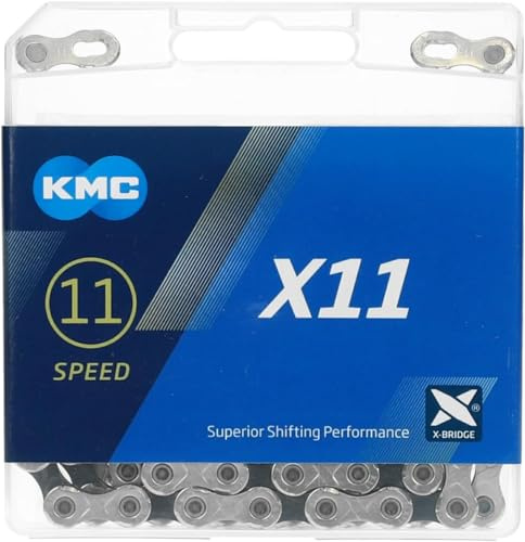 KMC Unisex's X11 Chain, Silver/Black, 114 Link