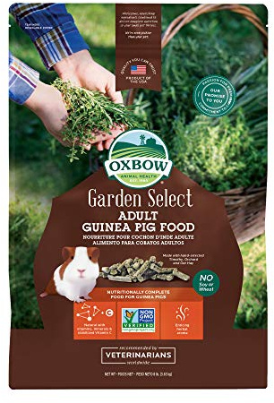 Oxbow Garden Select Guinea Pig Food, Adult, Made with Oxbow Timothy Hay for Guinea Pig, Pet Food Pellets with Vitamin C, Non-GMO, Small Animal Pet Products, Made in USA, High Fiber, 8 lb. Bag