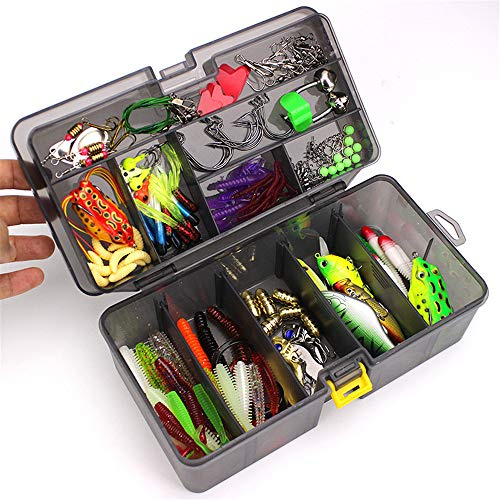 Pure Vie Professionnel Kit de Leurres de Pêche 168 pcs, Portable avec Boîte, Assortiment Mixte Universel, Le Choix pour Appâts #51