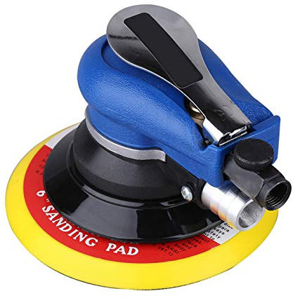 Pulidora de Lijadora de Palma, Lijadora Orbital Aleatoria de Aire, Lijadora de Palma Neumática para Almohadilla de 6 Pulgadas Y 150 Mm, Herramienta Neumática con Manguera de Recolección de Polvo
