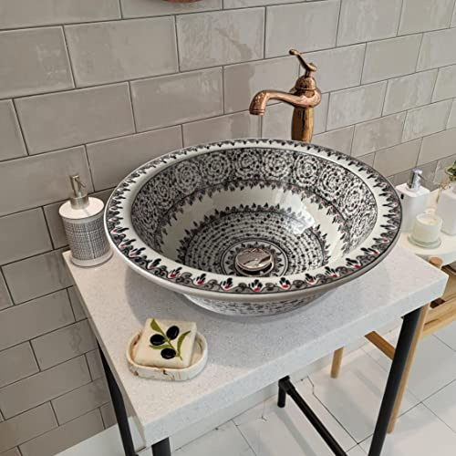 Ceramic Unique Wash Basin, Bathroom Vessel Sink Above Countertop Basin, Bowl Sink Lavatory, Bathroom Remodel, Bath Vanity Glossy Washstand-037,