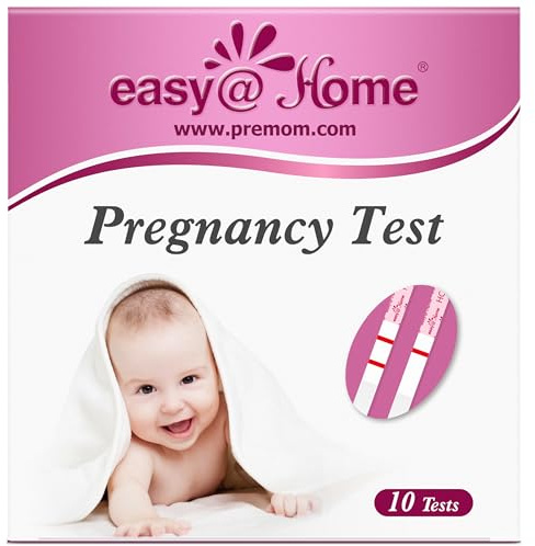 Easy@Home Pregnancy Test Strips Kit: 10 Pack hCG Test Strips - Early Detection Home Pregnancy Strips Bulk