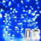 LED Lichterkette Batterie, 20M 200LEDs Außen Lichterketten Blau, Halloween Weihnachten Kupferdraht Batteriebetrieb Beleuchtung mit Fernbedienung 8 Modi Timer Wasserdicht für Innen Garten Terrasse Baum