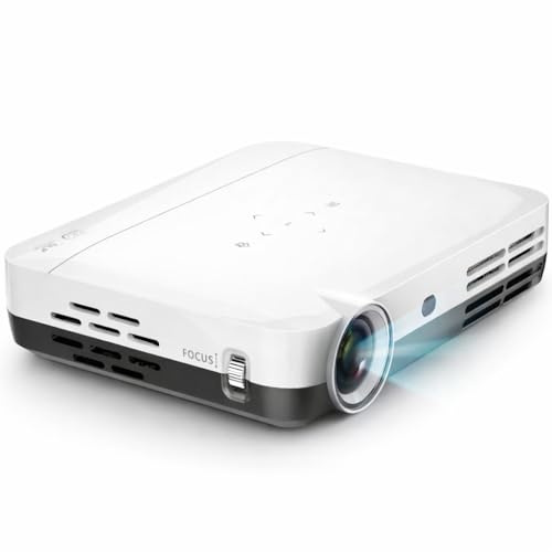 Boss S7 4K-projektor – 7 000 lumen, 3D Android smart projektor – 3840 x 2160 upplösning, gratis projektorskärm, gratis montering, 300 tums skärm, Bluetooth och Wi-Fi – hemmabio, spel och