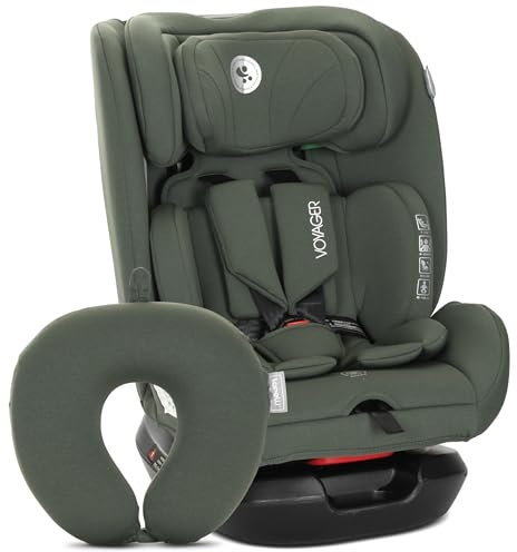 Lorelli Mitwachsender Kindersitz i-Size 40-150cm, Baby Autositz Voyager, Gruppe 0+/1/2/3, Autokindersitz ab Geburt bis 12 Jahre, 0-36 kg, Auto Babysitz ab Geburt, 5-Punkt-Gurt, Grün