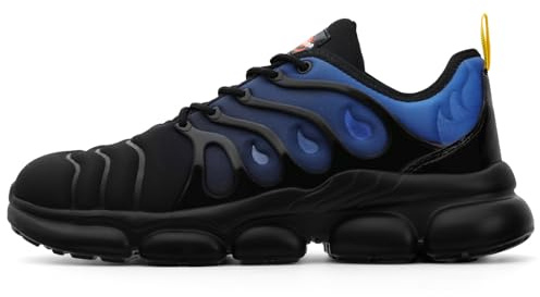 DRRHINO Steel Toe Shoes for Men Women Comfortable Lightweight Safety Work Shoes for Men Women Composite Toe Safety Sneakers Slip Resistant Indestructable Construction Blue Fade