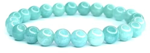 Naturligt smaragdjade-armband - 8 mm pärlor - elegant och autentiskt smycke - unisex armband i halvvärdefull natursten gåva till dam herr - mode, energi och litoterapi