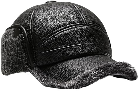 Gorra de béisbol de cuero, PU + piel de cordero, 57-59 cm | Gõrra de béísbol con orejeras, diseño de felpa cálida, gorra de béisbol de invierno | Para actividades al aire libre, caza, esquí y acampada