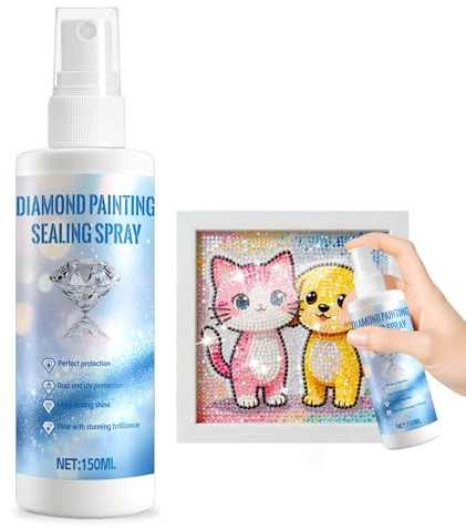 WEILAOK Colla Diamond Painting, Spray Colla per Diamond Painting, Diamond Painting colla Spray per Pietre Preziose in Resina e Pittura con Diamanti, Resistente ai Raggi UV, Trasparente, 150ml