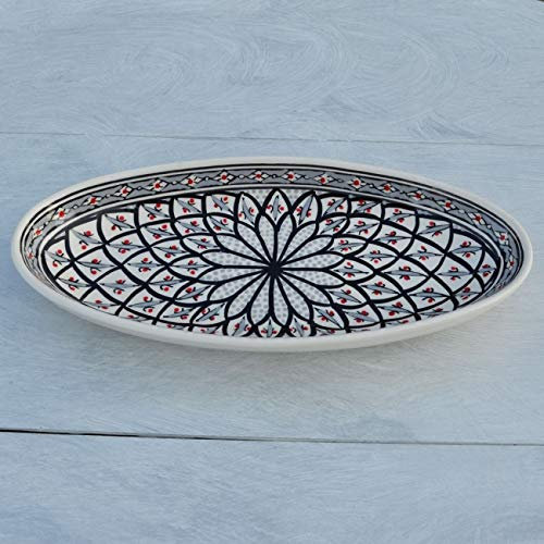 Plat ovale Bakir gris - L 40 cm