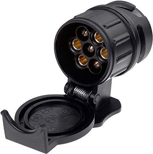 Anpro Adapter für PKW, Anhänger Adapter Anhängerkupplung Adapterstück von 13 Pin Auto auf 7 Pin Anhänger Schwarz, EINWEG