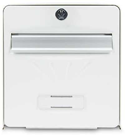 BURG-WÄCHTER Boîte aux Lettres Agréée La Poste, 2 Portes dont une Vitrée, 516 BL PV BALnéaire, Blanc, en Acier Galvanisé, Avec Porte à Ouverture Totale et Stop-Courrier (Porte bloquée à 120°)