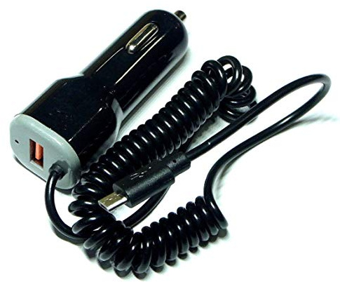 handywest KFZ Micro USB 2,4A Ladegerät Ladekabel Spiral 1m 12V 24V inkl USB PKW LKW Auto