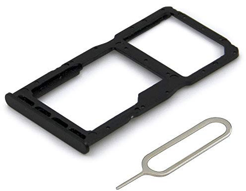 MMOBIEL Dual SIM Kartenhalter Kompatibel mit Huawei P30 Lite New Edition 2020 - SIM Card Tray Schlitten - Inkl. SIM Pin - Schwarz