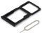 MMOBIEL Dual SIM Kartenhalter Kompatibel mit Huawei P30 Lite New Edition 2020 - SIM Card Tray Schlitten - Inkl. SIM Pin - Schwarz