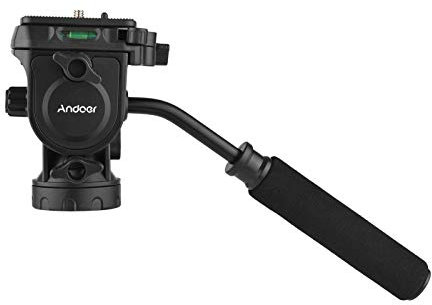Andoer Fluid Ball Head Panoramic 360° Rotation Ball Head Max Load 5kg/11lbs with Handle for 1/10.2 cm Screw Camera Camcorder and 3/20.3 cm Monopod Tripod