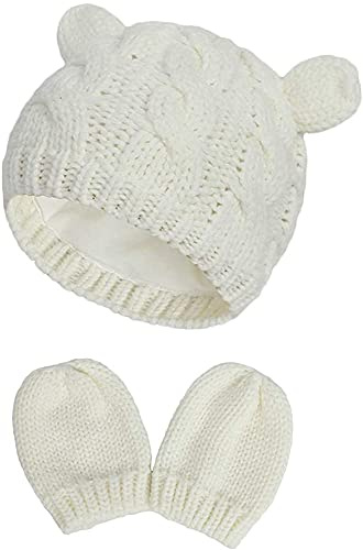 DRESHOW Bébé Chapeau Gant Ensemble doux Nouveau-né Mitaines Bébé Fille Garçons Tricoté Bonnet pour Tout-petits Infantile Hiver Bonnet Mitaines Ensembles