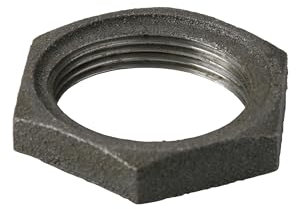 10 unidades – Contratuerca Ausa nº 312 – 1 de hierro maleable, color negro – sirve por ejemplo para asegurar una unión atornillada y evita que se afloje la tuerca en la construcción de fontanería y