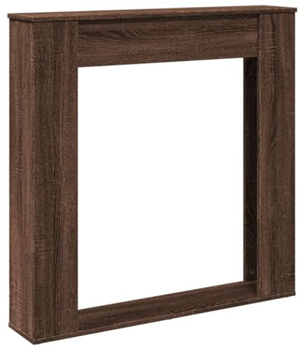 vidaXL Cadre de cheminée chêne Marron 100x20x100 cm Bois d'ingénierie, cheminée, Console de cheminée, Ensemble de Tour de cheminée, Tour de cheminée