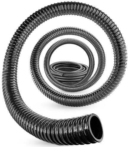 Poppstar manguera para estanque de PVC 5m, diámetro interior 25mm, diámetro exterior 29mm (1 pulgada) tubo para estanque, manguera en espiral para estanque, manguera reforzada, negro