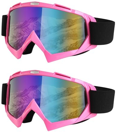 LJDJ Ski Goggles, Pack of 2 - Snowboard Adjustable UV 400 Protective Motorcycle Goggles Outdoor Sports Tactical Glasses Dust-Proof Combat Military Sunglasses for Kids, Boys & Girls, Youth, Men, Women
