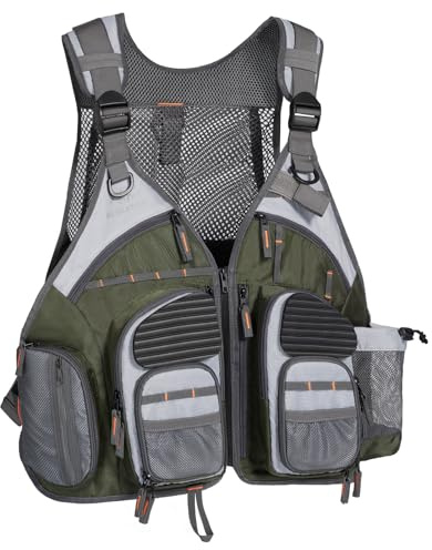 Bassdash - Gilet da pesca a mosca, multi tasca, regolabile, ideale come regalo per uomini e donne
