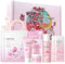 HASAIKA® Sakura Ensemble De Soins De La Peau, Coffrets Cadeau de Soins pour la Peau, Hydratant et nourrissant Comprend une brosse nettoyante et un bandeau pour les cheveux, 11 pièces