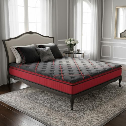 TEENO Matelas 30 cm Matelas à Ressorts - 140x200 cm - Mousse à Mémoire de Forme - Zonage Ergonomique 7 Zones - Ressorts Ensachés - Hybride,Multifonctionnel - Respirant et évacuant l'humidité
