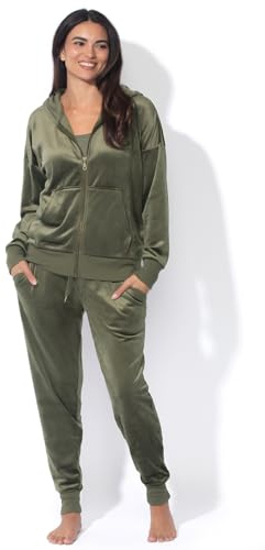 Felina - Womens Velour Zip Hoodie and Jogger Set Soft 2-Piece Tracksuit Lounge Set