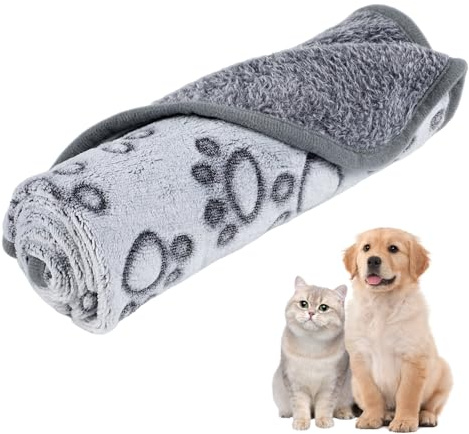 CIATBYYJ Premium Soft Dog Blanket for Medium Dogs, Washable Flannel Puppy Blankets for Small Large Dogs, Fluffy Warm Fleece Pet Cat Blankets with Paw Print for Puppy Essentials(30 * 40inch)