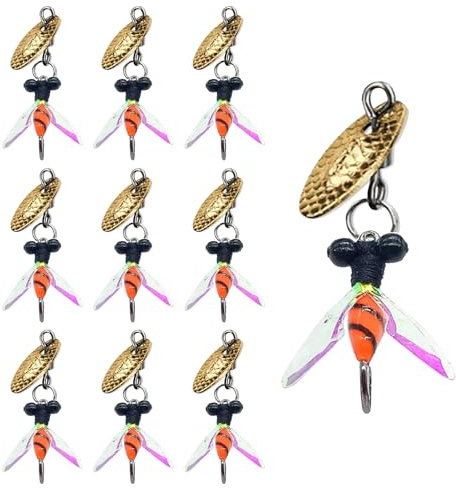 Flugsortiment öringsabborre, poppers – för flugfiske, 10 stycken