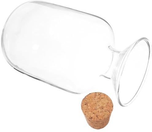 Milisten Tarro de Cristal para Cerillas Tapa de Corcho de Madera, Recipiente Transparente para Almacenamiento y Uso Decorativo en Hogar y Oficina
