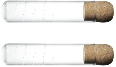 Toyvian Glass Test Tube Tea Infuser 2 Pack Loose Leaf Tea Strainer with Cork Lid Reusable Filter for Cups Mugs and Teapots Clear Strainers for Lovers