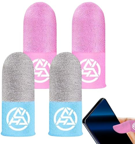 Game Finger Sleeve - Specifikation 2 par ledande fiberstruktur, anti | svett tummuffar, fingersängar | Ultratunna spelhandskar, smidig pekskärmsfunktion, komfort [ ] [ ]