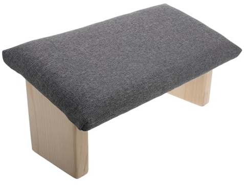 RUNROTOO Foldable Wooden Meditation Bench Stool with Cloth Cushion, Stable and Multi-functional Use for Yoga and Travel, Portable Prayer Chair for Comfortable Seating