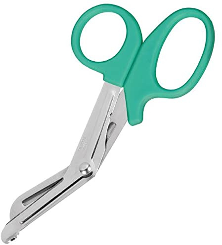 Tijeras de corte resistente para traumatismos para vendajes Paramédicos de primeros auxilios multiusos 19cm (verde)